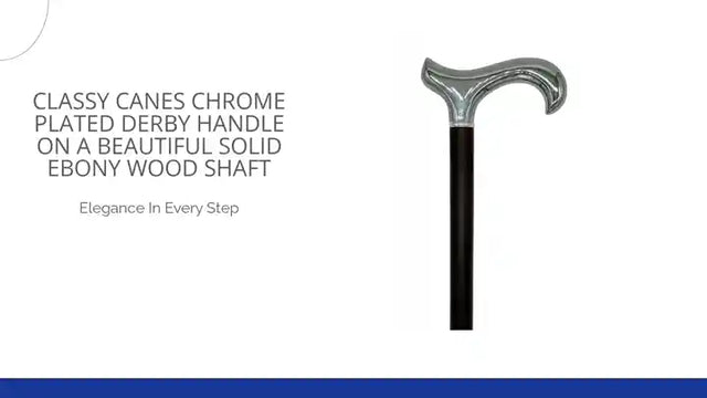 Classy Canes Chrome Plated Derby Handle on a Beautiful Solid Ebony Wood Shaft by@Outfy