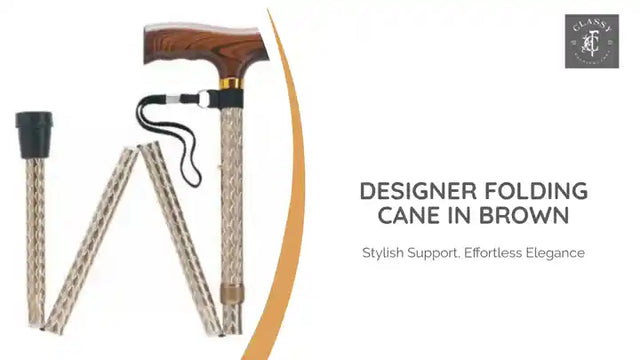 Designer Folding Cane in Brown by@Outfy