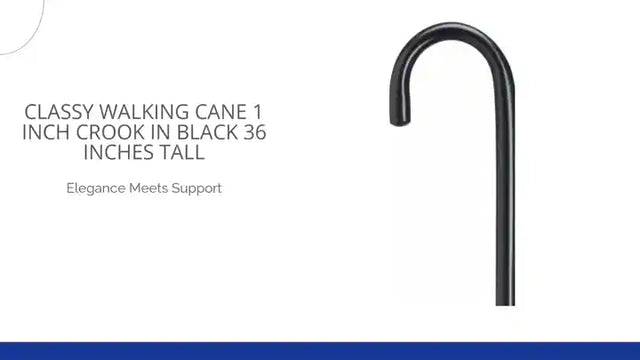 Classy Walking Cane 1 inch Crook in Black 36 inches tall by@Outfy
