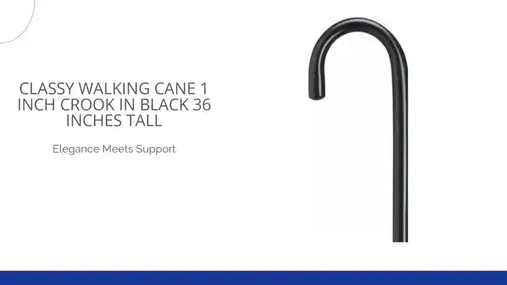 Classy Walking Cane 1 inch Crook in Black 36 inches tall by@Outfy