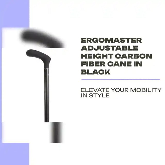 Ergomaster Adjustable Height Carbon Fiber Cane in Black by@Outfy