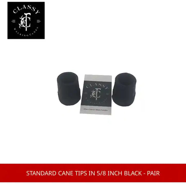 Standard Cane Tips in 5/8 inch Black - Pair by@Outfy