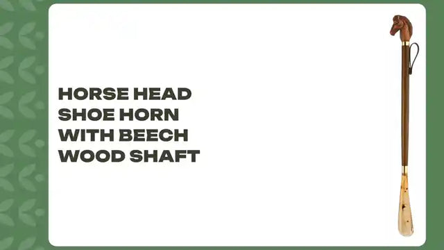 Horse Head Shoe Horn with Beech Wood Shaft by@Outfy