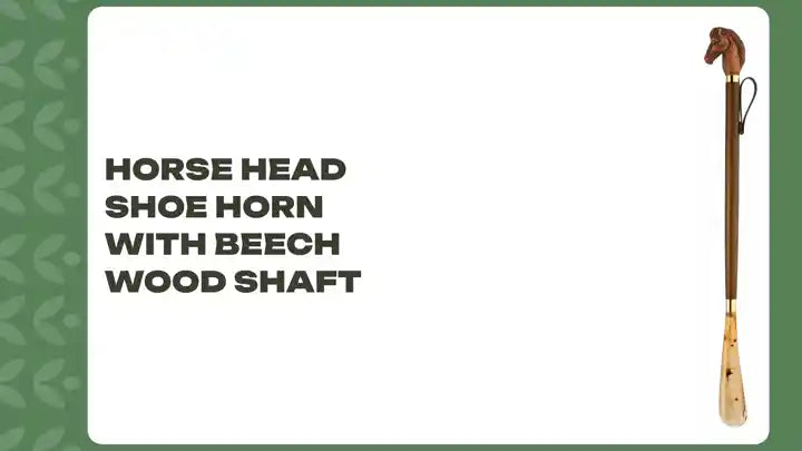 Horse Head Shoe Horn with Beech Wood Shaft by@Outfy