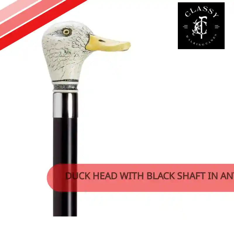Duck Head with Black Shaft in Antique Scrimshaw by@Outfy
