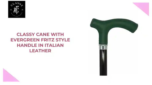 Classy Cane with Evergreen Fritz Style Handle in Italian Leather by@Outfy