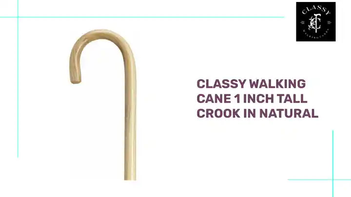 Classy Walking Cane 1 inch Tall Crook in Natural by@Outfy