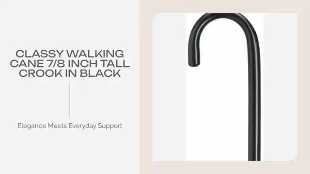 Classy Walking Cane 7/8 inch Tall Crook in Black by@Outfy