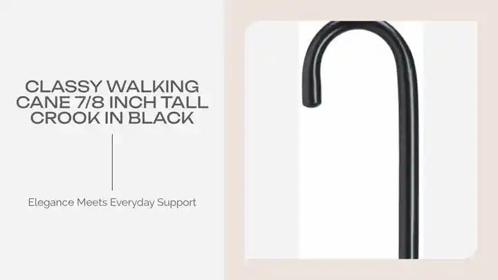 Classy Walking Cane 7/8 inch Tall Crook in Black by@Outfy