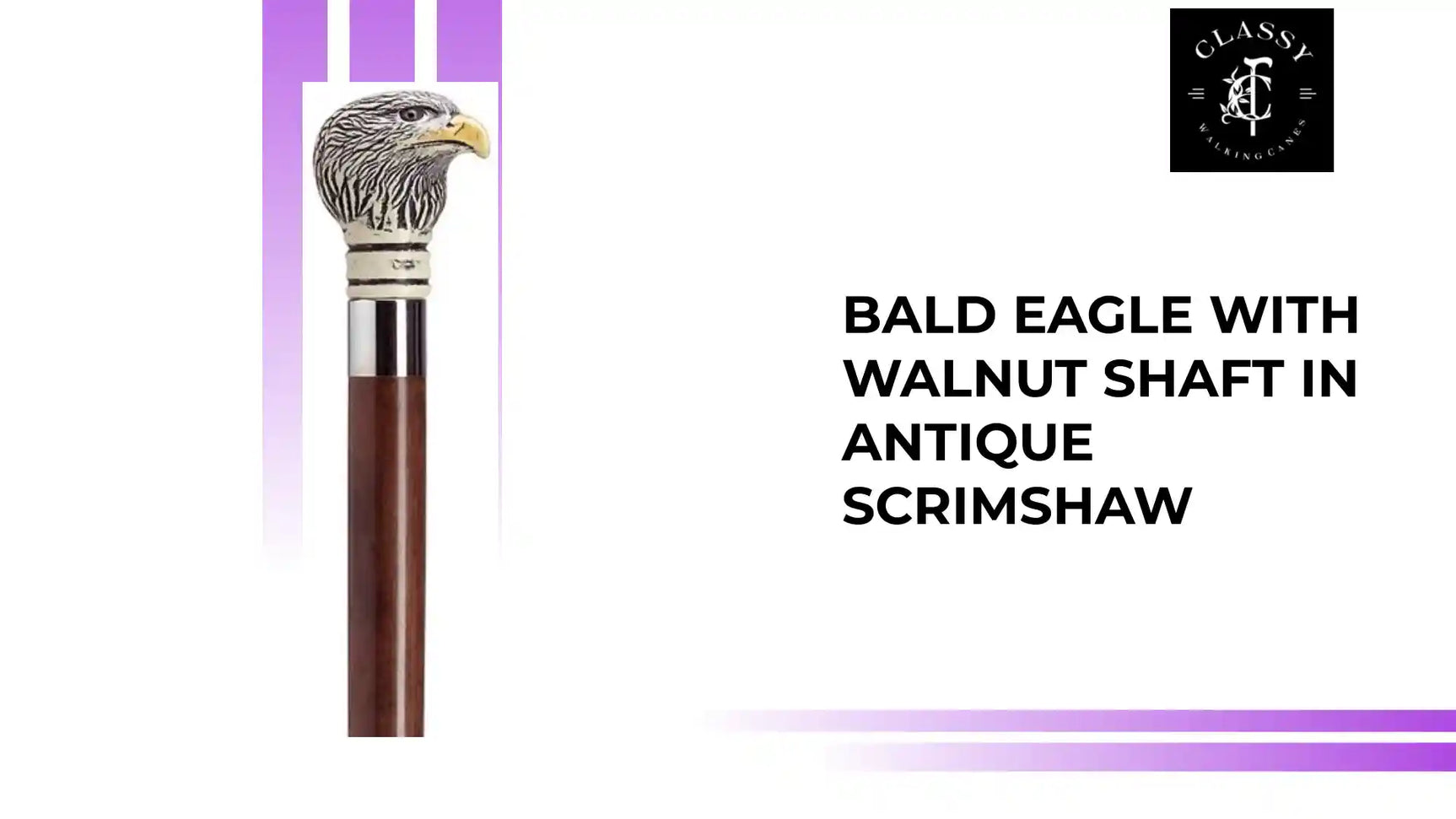 Bald Eagle with Walnut Shaft in Antique Scrimshaw by@Outfy