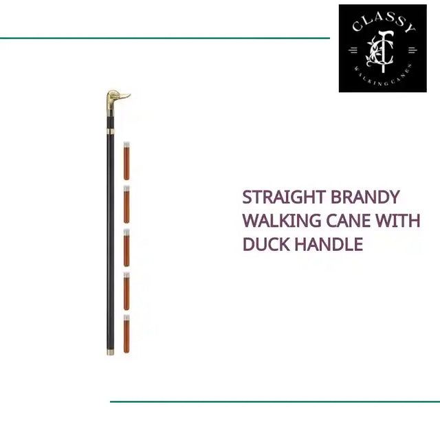 Straight Brandy Walking Cane with Duck Handle by@Outfy