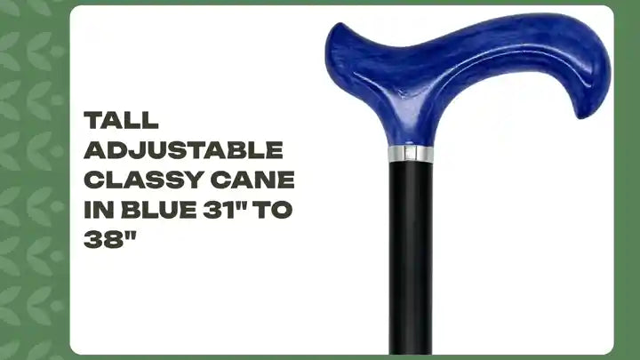 Tall Adjustable Classy Cane in Blue 31" to 38" by@Outfy