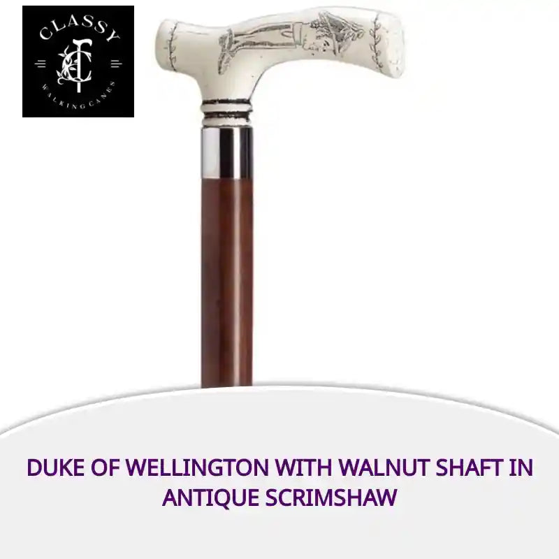 Duke Of Wellington with Walnut Shaft in Antique Scrimshaw by@Outfy