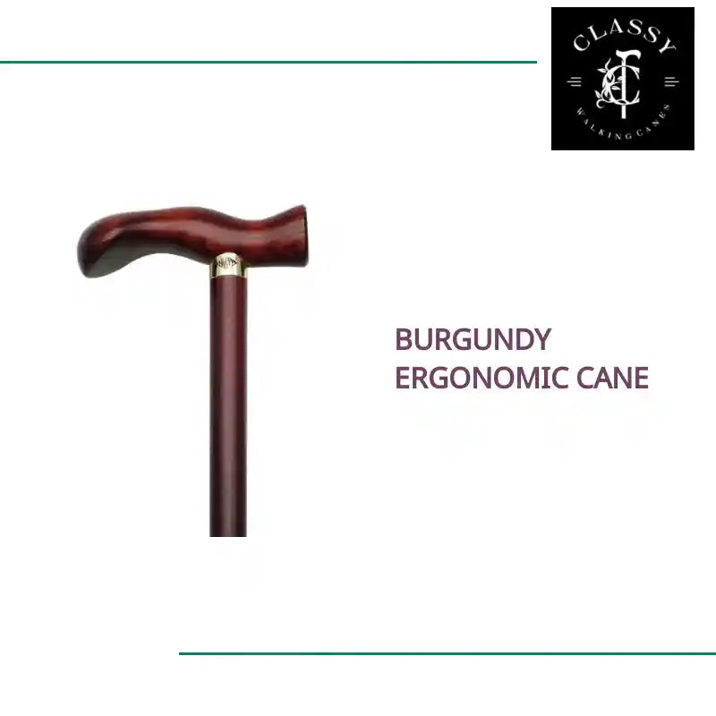 Burgundy Ergonomic Cane by@Outfy