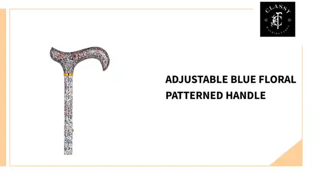 Adjustable Blue Floral Patterned Handle by@Outfy