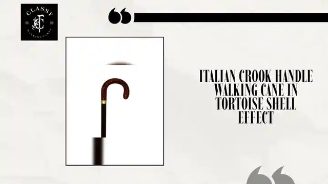 Italian Crook Handle Walking Cane in Tortoise Shell Effect by@Outfy