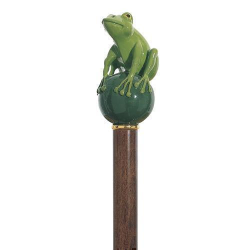 Frog Prince Green Hand Painted-Classy Walking Canes