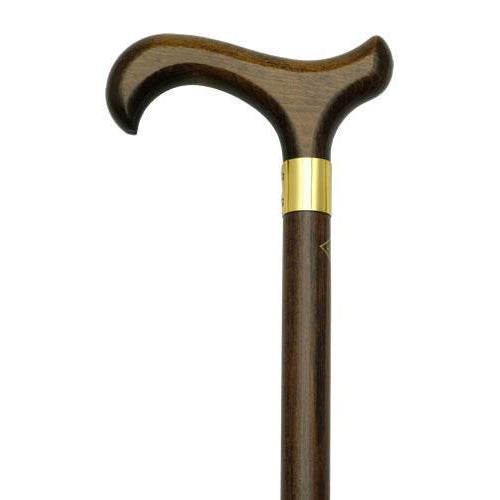 Mens Derby with Brass Band Walnut-Classy Walking Canes