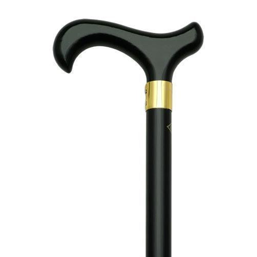 Mens Derby with Brass Band Black-Classy Walking Canes