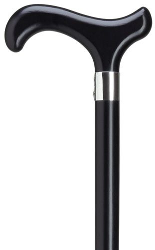 Ladies Derby with Silver Band in Black-Classy Walking Canes