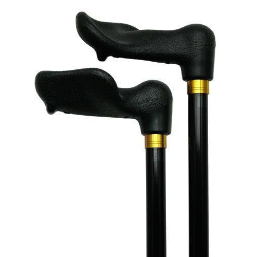 Palm Grip en negro, derecho, bastones para caminar con clase de 3/4 de pulgada