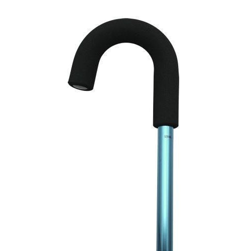 Womens Crook in Solids Blue-Classy Walking Canes