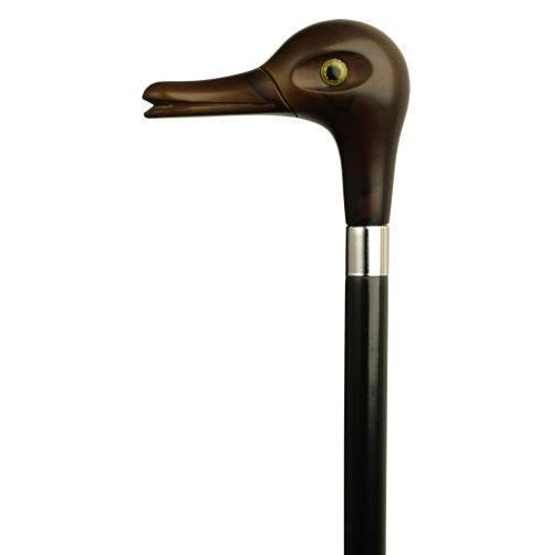 Duck Head with Glass Eye Brown-Classy Walking Canes