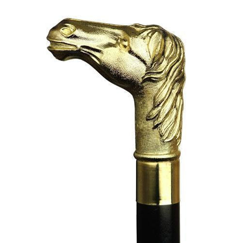 Ladies Golf Shape Horse Head - Gold-Classy Walking Canes