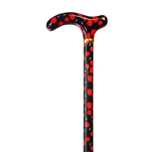 Royal Red Flowers Walking Cane-Classy Walking Canes