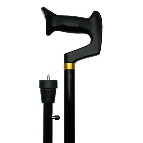 Orthopedic Derby Handle with Ice Pick Black-Classy Walking Canes
