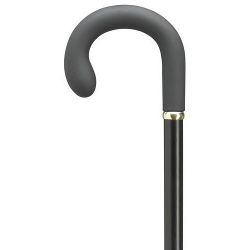 Unisex Soft Touch Crook - Black-Classy Walking Canes