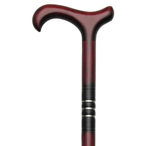 Casino Burgundy with Triple Rings-Classy Walking Canes
