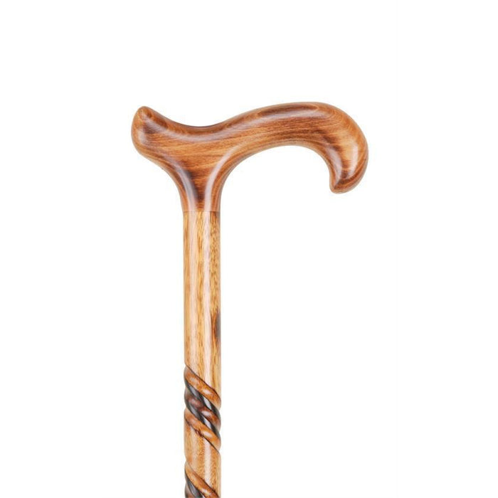 Spiral Shaft Cane with Gold Tones-Classy Walking Canes