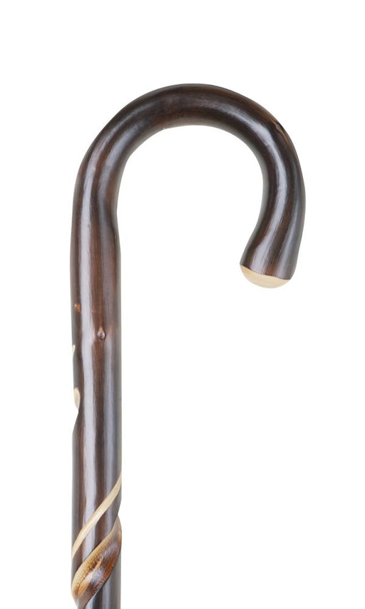 Crook Twisted Chestnut Spiral Walking Cane-Classy Walking Canes