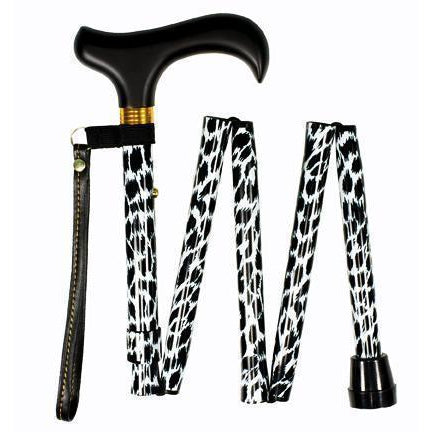 Handbag Size Zebra Folding Cane-Classy Walking Canes