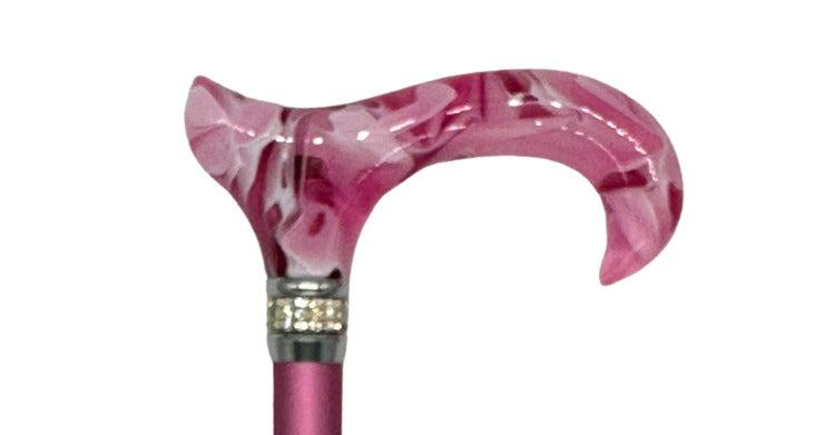 Classy Walking Canes Adjustable Fashionable Pink Rhinestone and Pearls-Classy Walking Canes