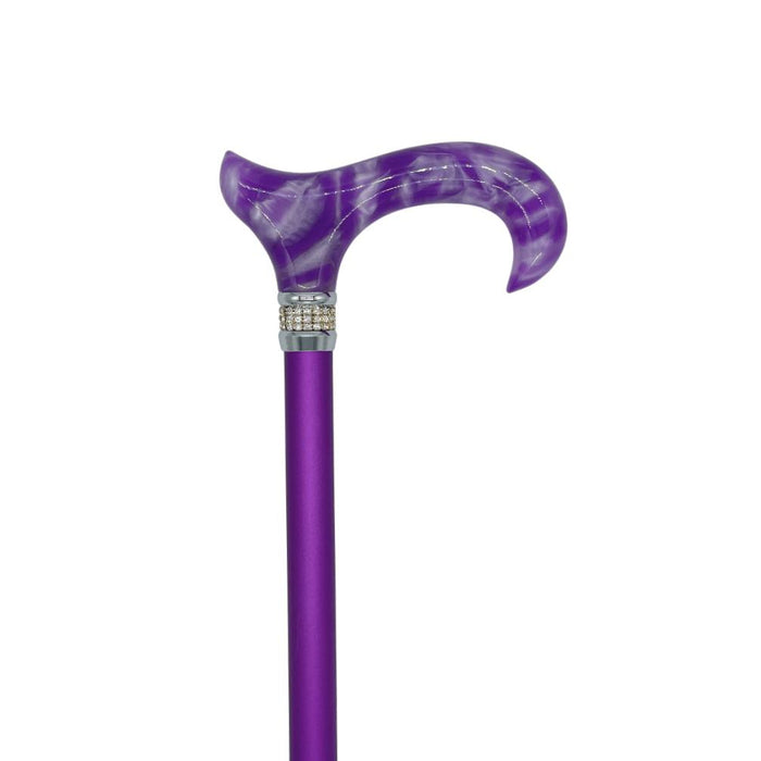 Classy Walking Canes Adjustable Purple with Rhinestone Collar-Classy Walking Canes