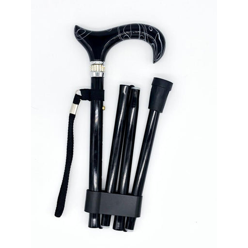 Classy Walking Canes Folding Black Diamond and Pearls-Classy Walking Canes