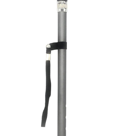 Classy Canes Adjustable Soft Silver Grey with Black Swirl Handle and Rhinestones-Classy Walking Canes