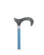 Classy Canes Adjustable Turquoise Blue with Black Swirl Handle and Rhinestones-Classy Walking Canes