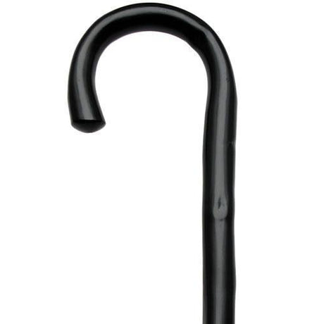 Men's Natural Chestnut Crook in Black-Classy Walking Canes