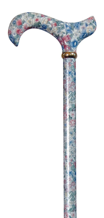 Tea Party in Muted Floral with Derby Handle-Classy Walking Canes