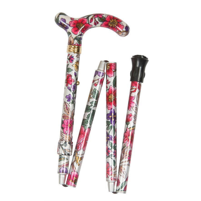 Petite Folding in Violet and Derby Floral-Classy Walking Canes