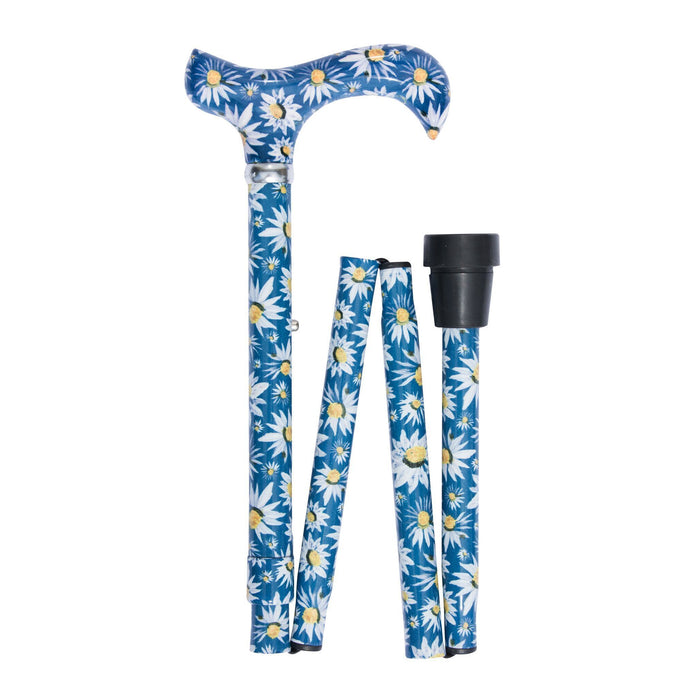 Classic Folding British Wildflowers with Daisies-Classy Walking Canes